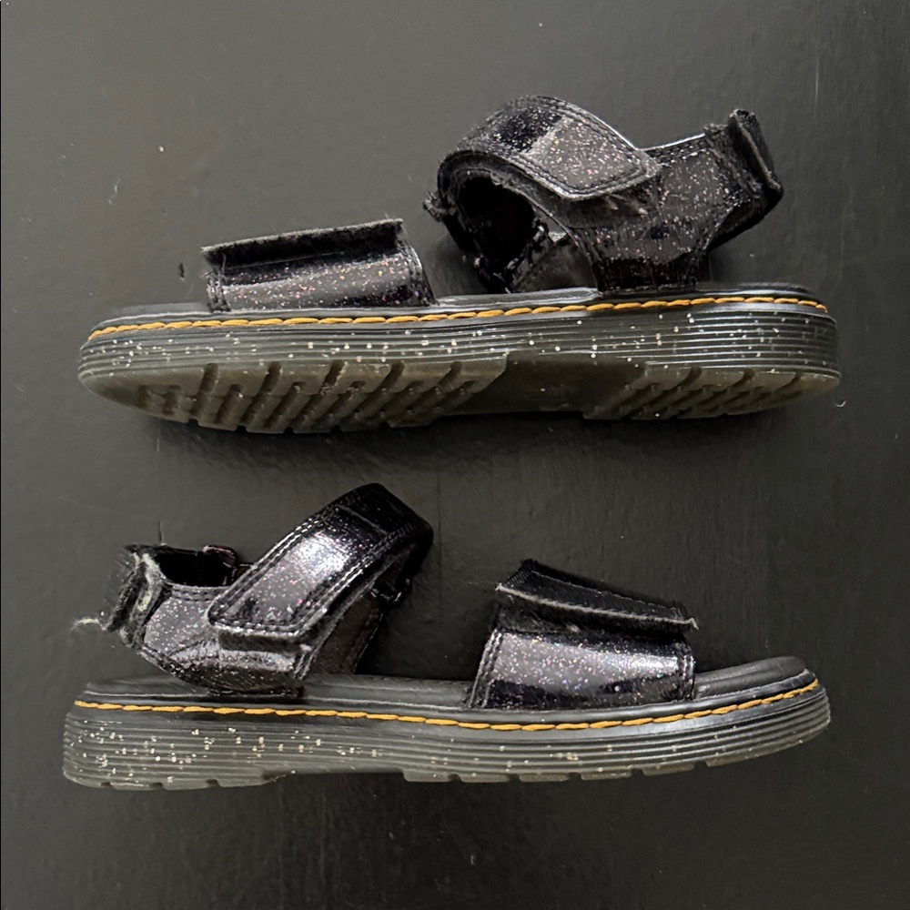 Dr. Martens Kids Black Sparkle Sandals